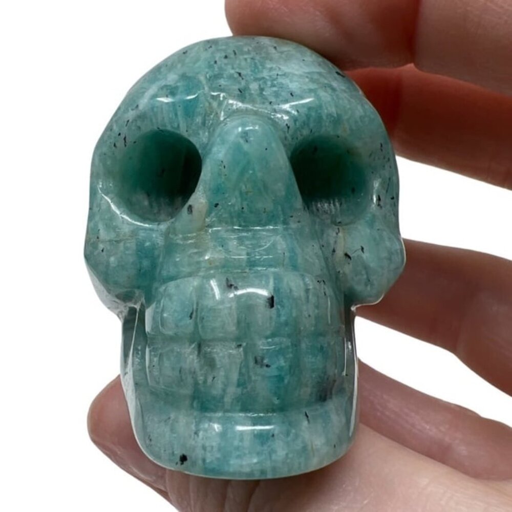 Amazonite Gemstone Skull Carving High Quality natural crystal new blue